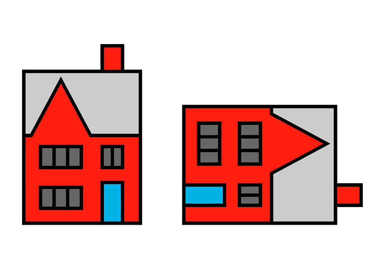 A house on its side