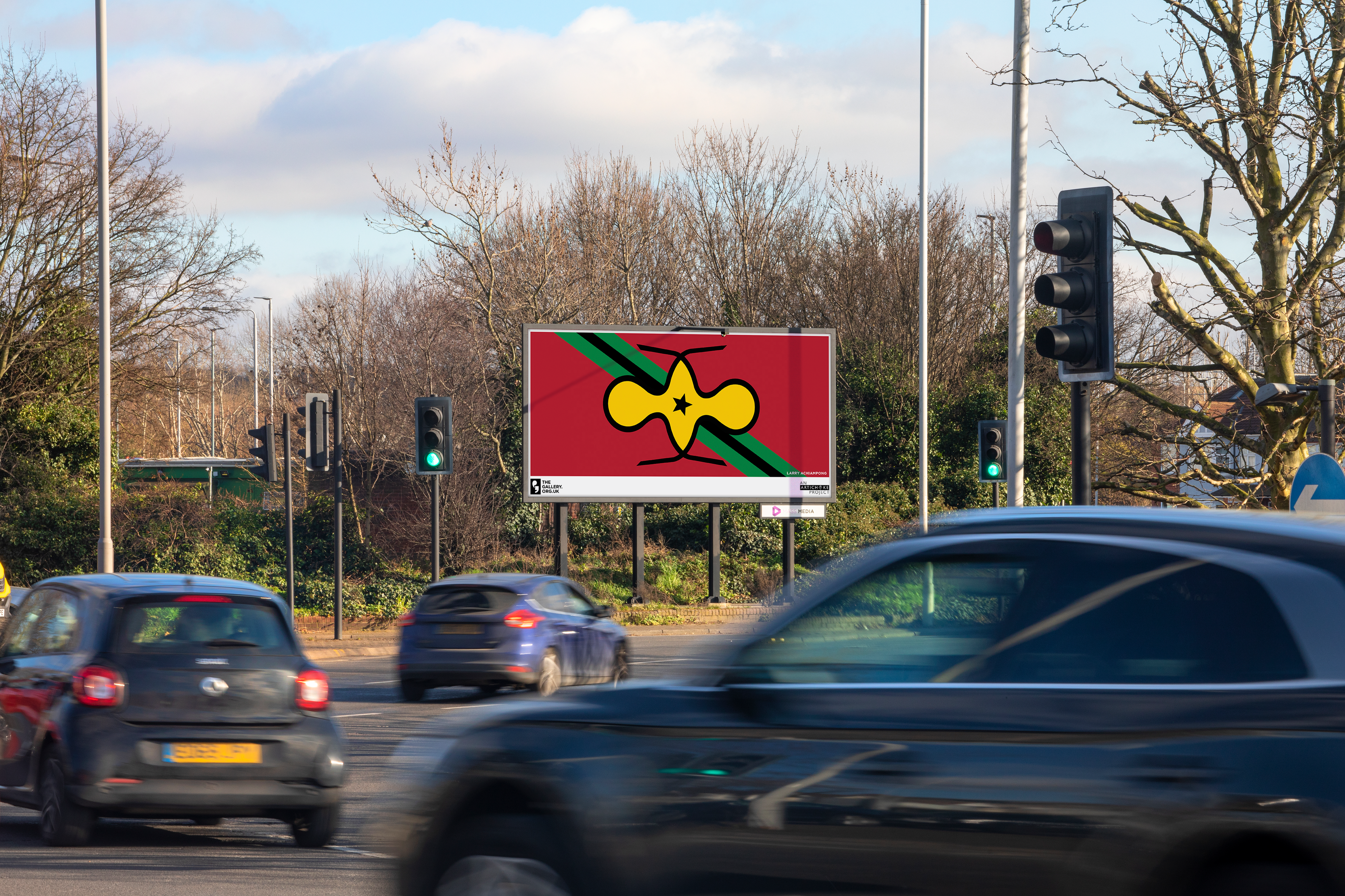 ‘PAN AFRICAN FLAG FOR THE RELIC TRAVELLERS ALLIANCE – DUALITIES’ (2021-2023) by Larry Achiampong. The Gallery, Season 3, 2023. Produced by Artichoke. Landscape - Mass Media - Crooked Billet